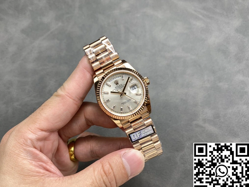 Rolex v5 QF Day Steel Silver Dial Date Tungsten Rose Factory M228235-0004 Gold 0305